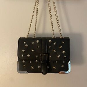 Vegan Leather Star Studded Crossbody Bag